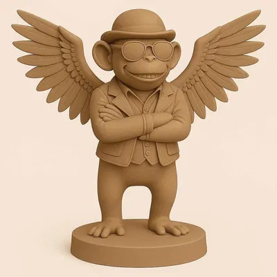 Khỉ Bay mặc đồ đội nón Derby và đeo kính mát