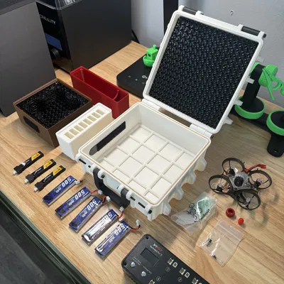 (Remix) Hộp Gridfinity nắp trơn xếp chồng 18x13cm – bản Short