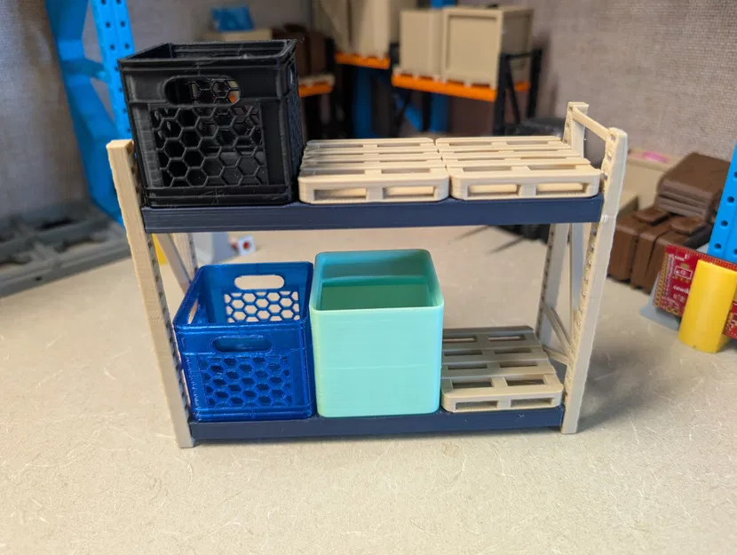 Gridfinity Pallet Rack V2 | Remix Kệ Công Nghiệp Tỉ Lệ (Scaled Industrial Shelving) - Image 1