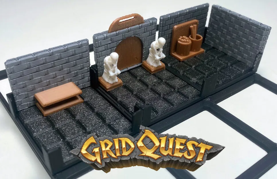 Tượng/Meeple Skeleton Guardian GridQuest (The Gridfinity Game) - Image 1
