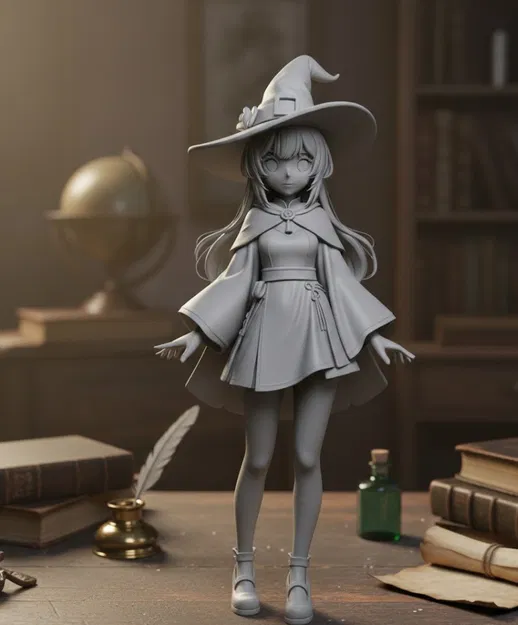 Phù thủy anime (Anime Witch) – mô hình 3D - Image 1
