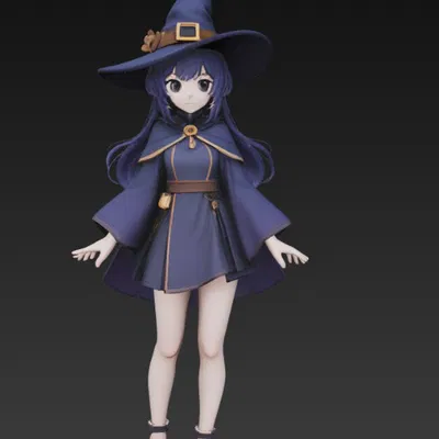 Phù thủy anime (Anime Witch) – mô hình 3D