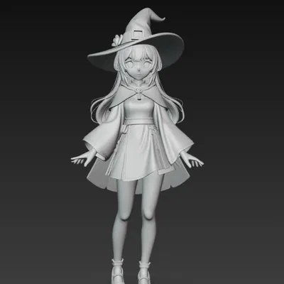Phù thủy anime (Anime Witch) – mô hình 3D