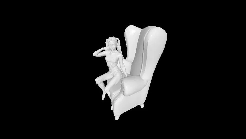 Frau auf Sessel (Người phụ nữ ngồi trên ghế bành) - Image 1