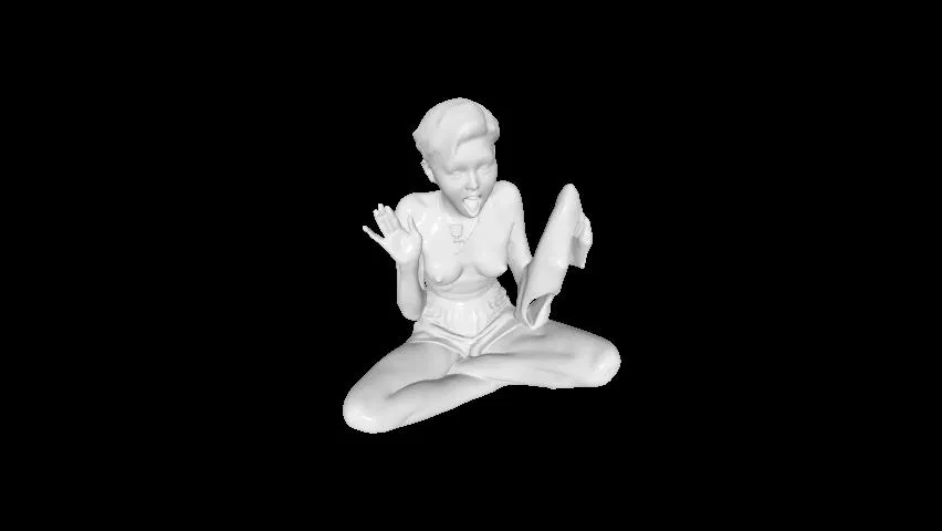 Người phụ nữ ngồi, để ngực trần - Image 1