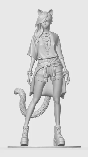 Figurine cat-girl casual 16 - Image 1