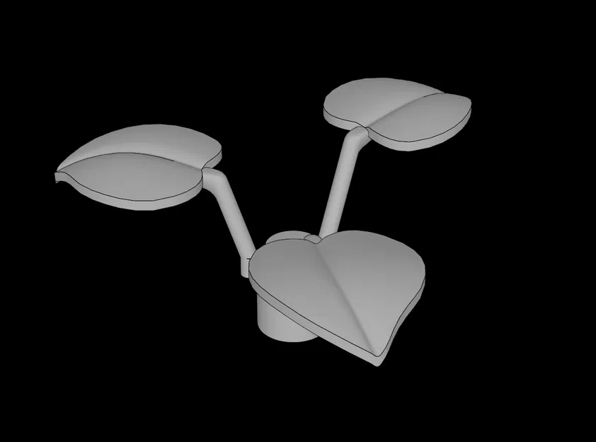 Tương thích LEGO (6255.dat) Plant 1x1x0.667 Round với 3 lá lớn - Image 1