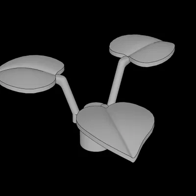 Tương thích LEGO (6255.dat) Plant 1x1x0.667 Round với 3 lá lớn