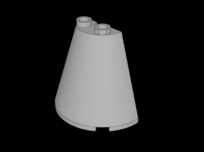 Lego Compatible (38317.dat) Cone 4 x 2 x 3 Half - Image 1