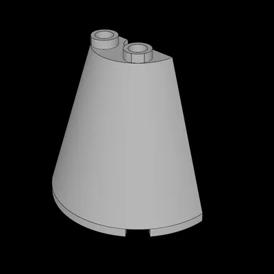 Lego Compatible (38317.dat) Cone 4 x 2 x 3 Half