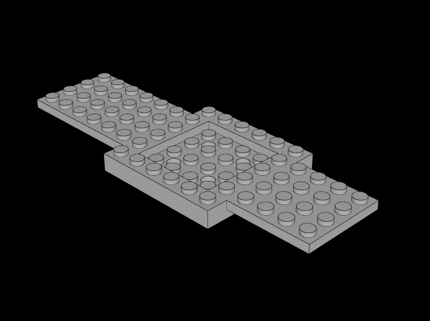 Đế xe tương thích LEGO (52037.dat) 16x6, lõm giữa 4x4 - Image 1