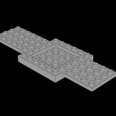 Đế xe tương thích LEGO (52037.dat) 16x6, lõm giữa 4x4