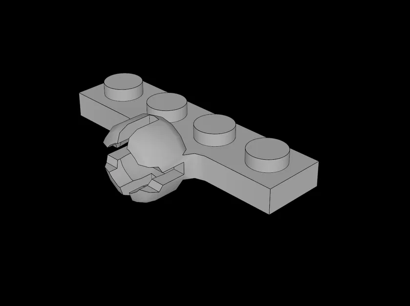 Lego Compatible (3183c.dat) Plate 1 x 4 với Towball Socket Short 4 Slots - Image 1