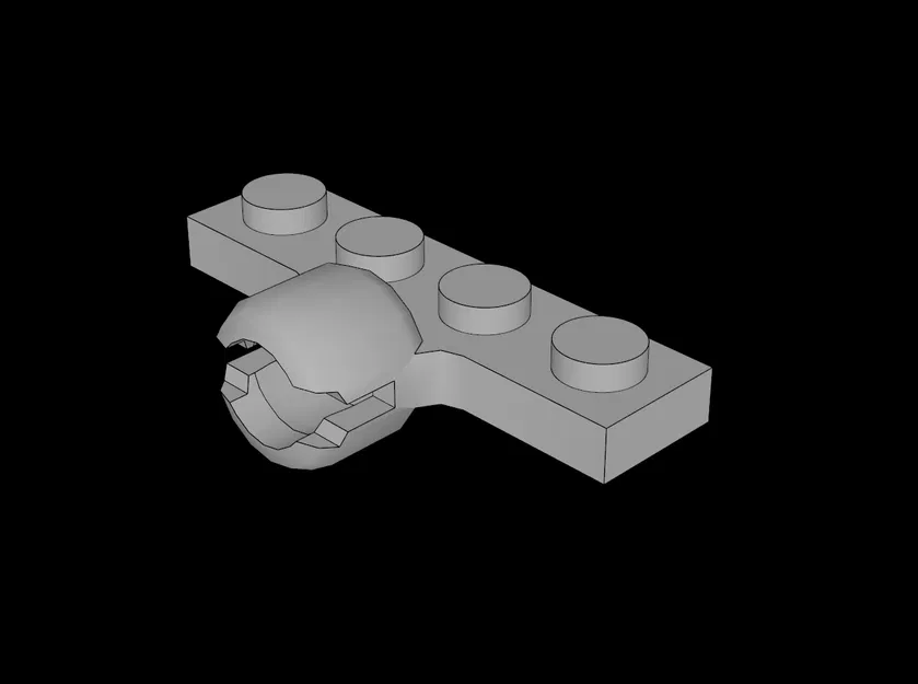 Lego Compatible (3183a.dat) Plate 1 x 4 với Towball Socket Long, 2 Slots - Image 1