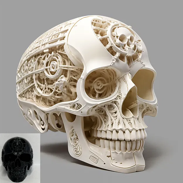 Steampunk Skull – Tượng sọ phong cách steampunk (3D) - Image 1