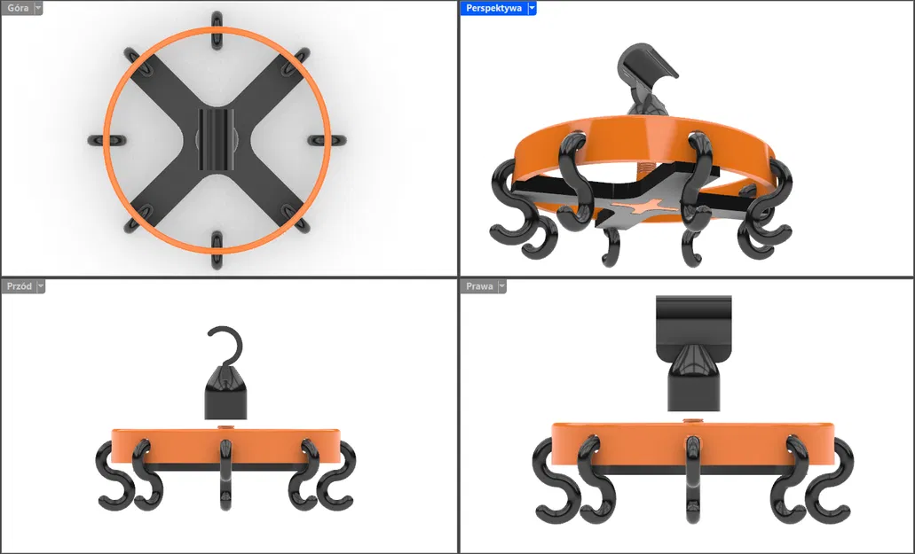 Carousel Xoay Treo Túi Tủ Đồ | Organizer Thanh $\phi 25$mm - Image 1