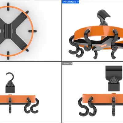 Carousel Xoay Treo Túi Tủ Đồ | Organizer Thanh $\phi 25$mm