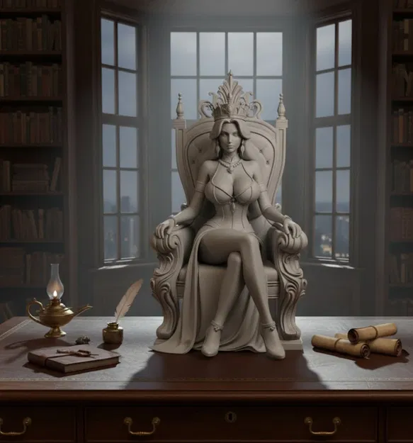 Nữ hoàng quyến rũ ngồi trên ngai vàng - Image 1