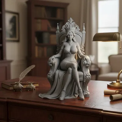 Nữ hoàng ngồi trên ngai vàng