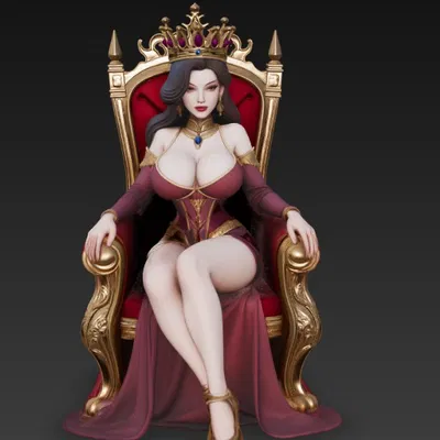 Nữ hoàng gợi cảm ngồi trên ngai vàng