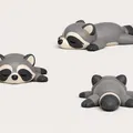 Móc khóa gấu mèo flexi chibi dễ thương (Cute Flexi Raccoon Keychain) - Thumbnail 1