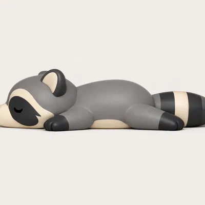 Móc khóa gấu mèo flexi chibi dễ thương (Cute Flexi Raccoon Keychain)