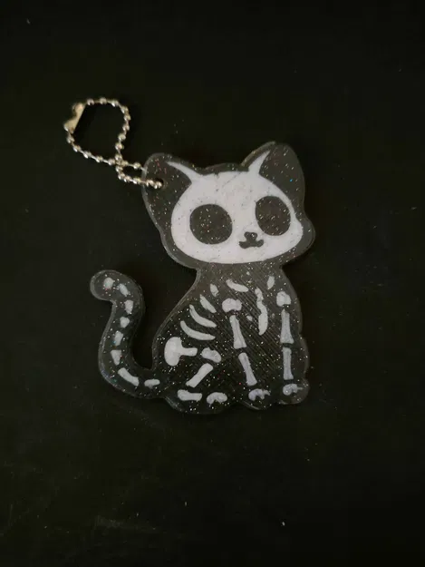 Móc khóa mèo xương (Skeleton Cat Keychain) - Image 1