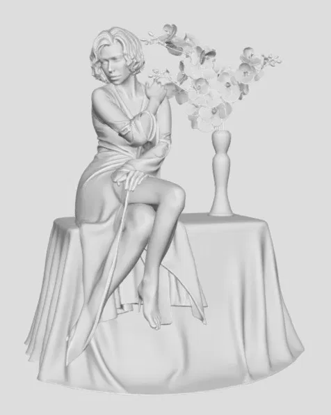 Vẻ Thanh Lịch Trong Váy Đỏ (Elegance in Red Dress) - Image 2