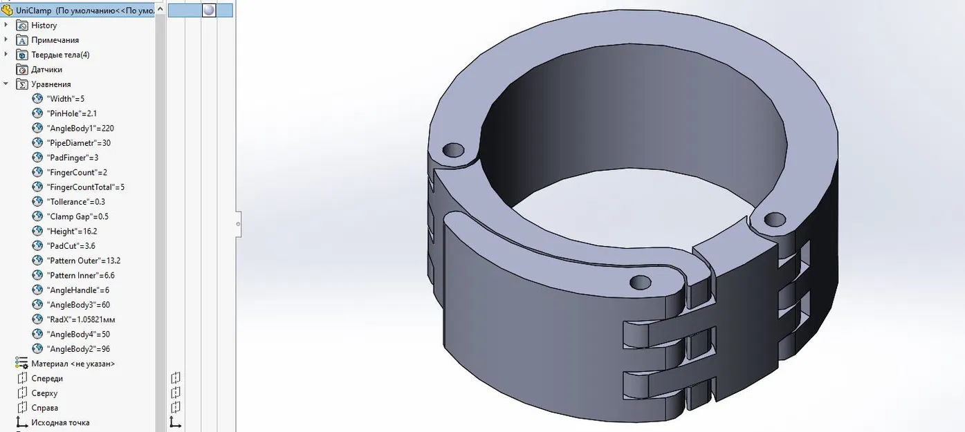Cùm kẹp ống parametric có nhả nhanh, chỉnh được hoàn toàn trong SOLIDWORKS 2019 - Image 1