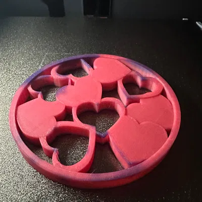 Miếng lót ly hình trái tim họa tiết tình yêu chủ đề Valentine