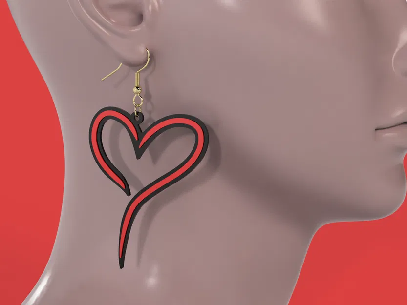 Mặt dây bông tai hình trái tim - Image 1