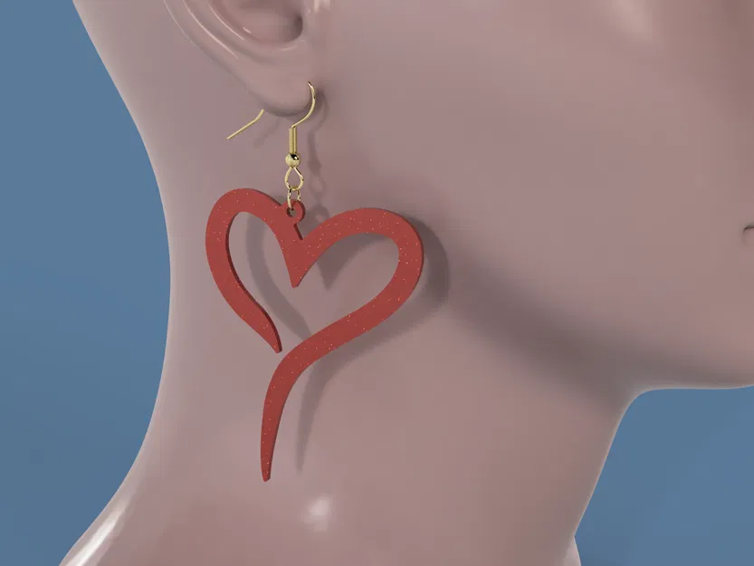 Mặt dây bông tai hình trái tim - Image 2