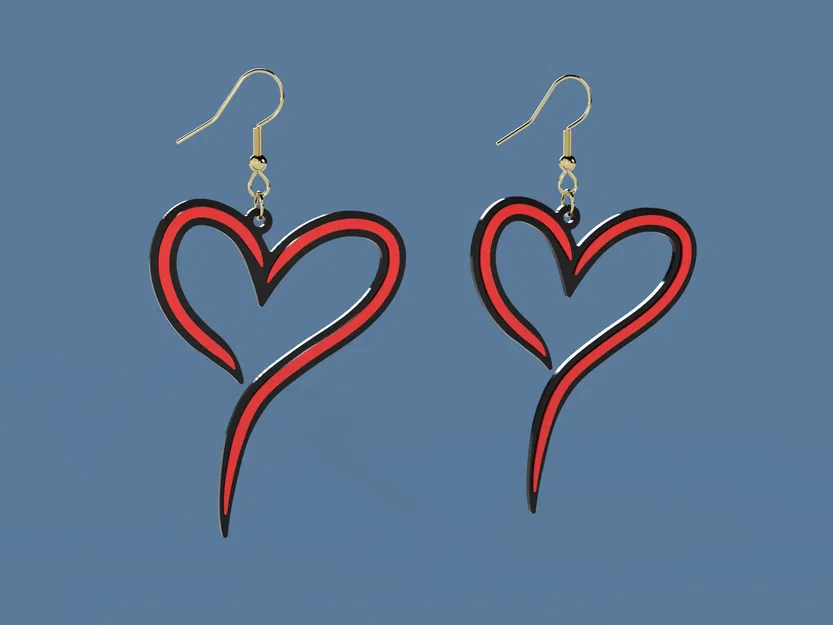 Mặt dây bông tai hình trái tim - Image 3