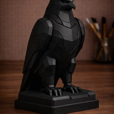 Tượng Quạ Công Nghệ (Tech Raven Sculpture) Phong Cách Hình Học Tối Giản
