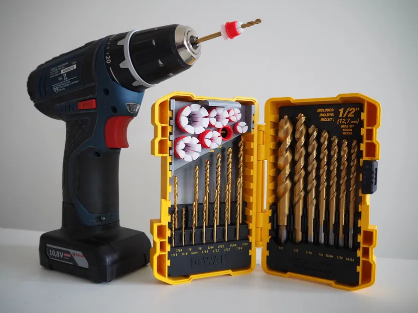 Drill Depth Stop Guide – Bộ cữ chặn độ sâu mũi khoan kèm holder cho hộp DeWalt - Image 1