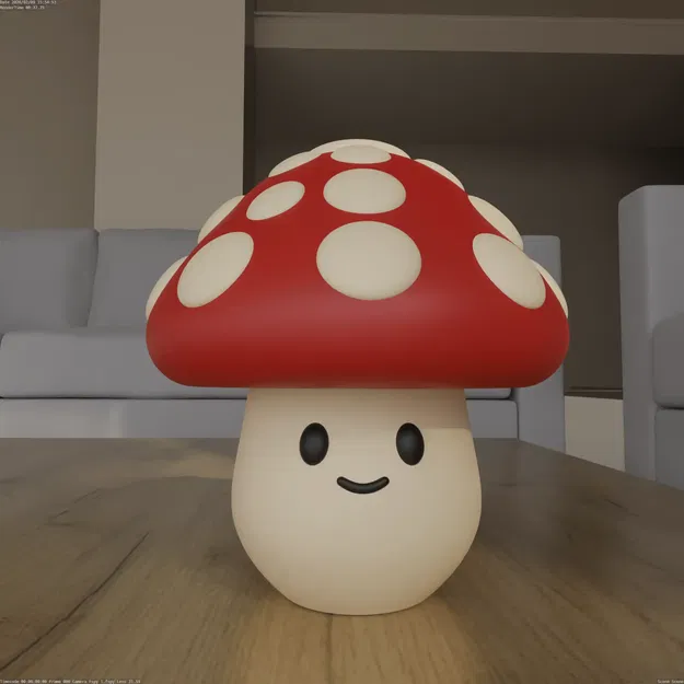 Mẫu STL In 3D Nấm Toadstool Kawaii Dễ Thương (Cute Kawaii Mushroom) - Image 1