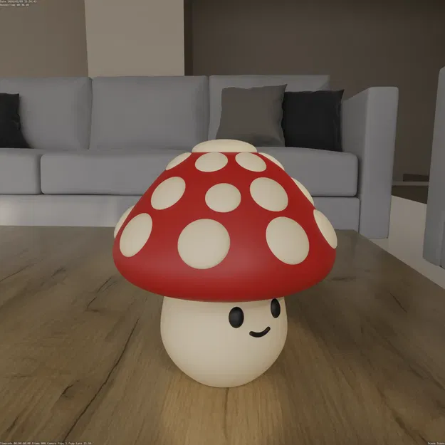 Mẫu STL In 3D Nấm Toadstool Kawaii Dễ Thương (Cute Kawaii Mushroom) - Image 3