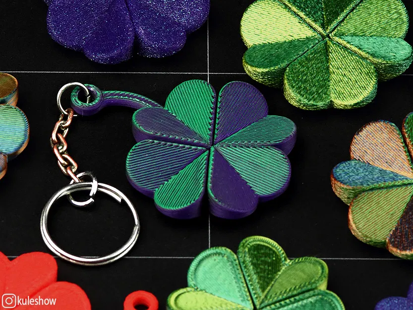 Móc khóa cỏ bốn lá dẻo (Flexible Four Leaf Clover Keychain) - Image 3