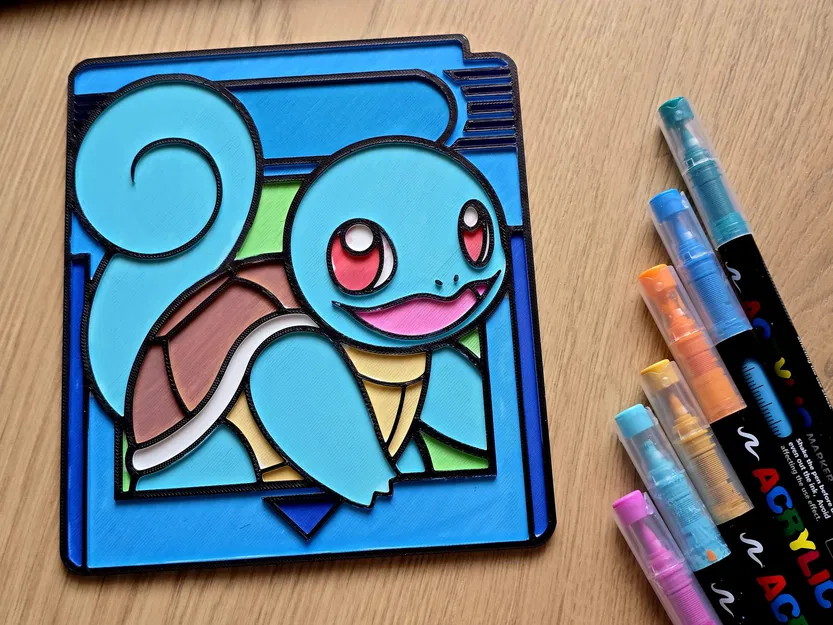 Squirtle Gamecard Pokemon Coloring – Thẻ game tô màu Pokémon Squirtle - Image 1