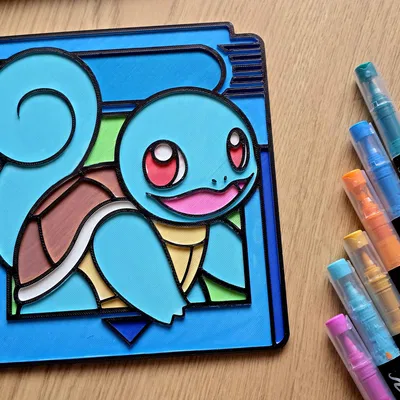 Squirtle Gamecard Pokemon Coloring – Thẻ game tô màu Pokémon Squirtle