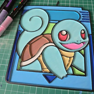 Squirtle Gamecard Pokemon Coloring – Thẻ game tô màu Pokémon Squirtle