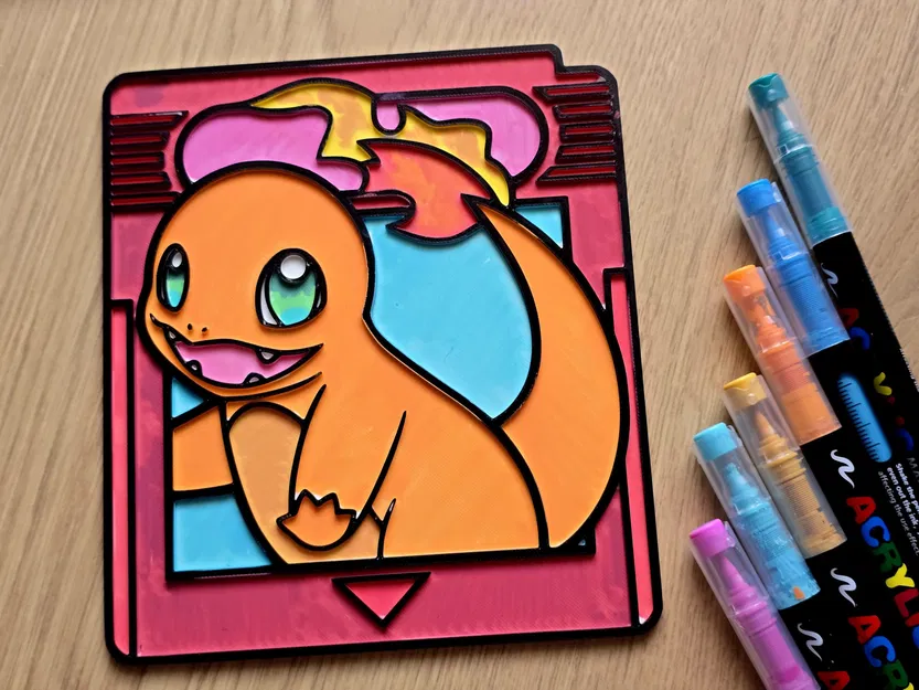 Charmander Gamecard Pokemon – Đồ thủ công tô màu - Image 1
