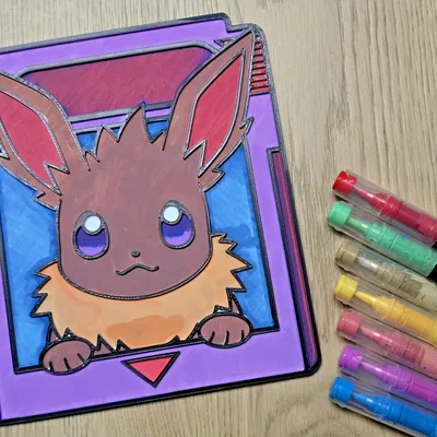 Thẻ game Eevee (Pokemon) để tô màu