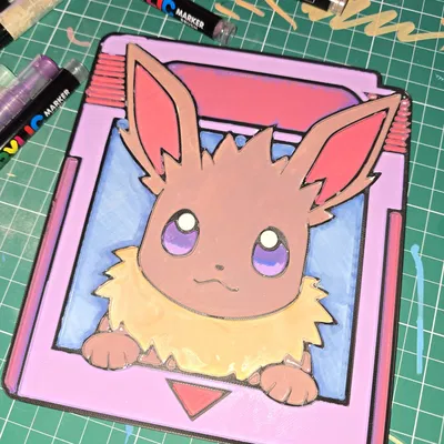 Thẻ game Eevee (Pokemon) để tô màu