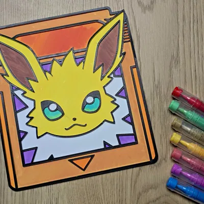 Thẻ bài game Pokemon Jolteon – Đồ thủ công tô màu