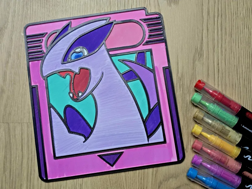 Thẻ game Lugia Pokémon để tô màu (Lugia Gamecard Pokemon Coloring) - Image 1