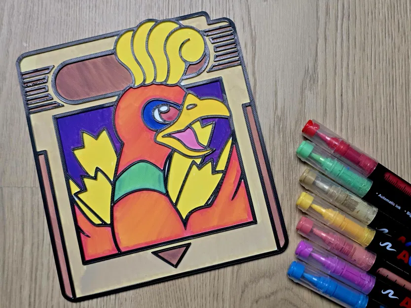 Thiệp game Pokemon Chim Bạc Vàng – Coloring Craft - Image 1