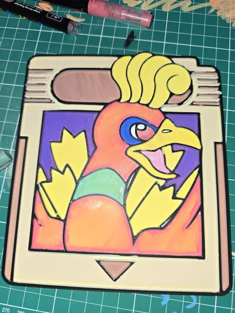 Thiệp game Pokemon Chim Bạc Vàng – Coloring Craft - Image 2