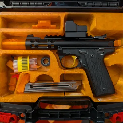 Insert hộp Ruger Mk IV 22/45: cutout sâu hơn + thêm khoét (slide racker)