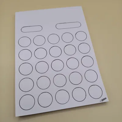 Schablone BINGO A6 cho vé online – lưới 5×5 có ô số